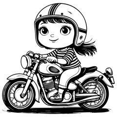Girl Riding a Motorcycle