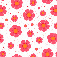 Trendy floral seamless pattern collection. Set of vintage 70s style flower background illustration. Colorful pastel color groovy artwork bundle, Cute floral pattern in the small flower. Generative AI