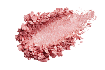 Pink blush powder, scattered, textured