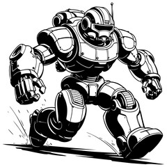 Futuristic Combat Robot Charge