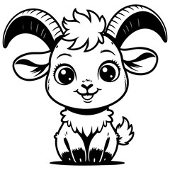 Cute Baby Goat Illustration