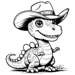 Cowboy Dino Illustration