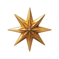 Golden star tree topper, white bg