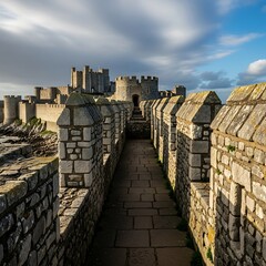 Medieval Castle Ramparts - A Journey Through Time and Stone.