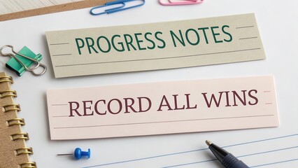 Progress Notes and Record All Wins for Personal Development