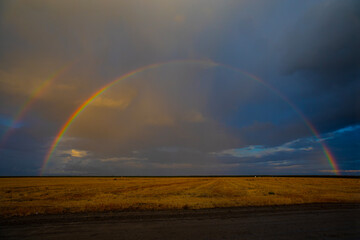 Rainbow in the Sky with Dramatic Clouds