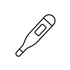 A vector icon of a smart thermometer for remote or digital temperature measurement, created in line style with editable stroke