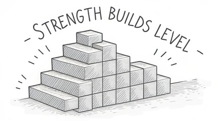 Strength Builds Level Concept with Pyramidal Block Structure