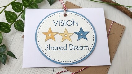 Vision and Shared Dream Concept with Decorative Stars and Tag