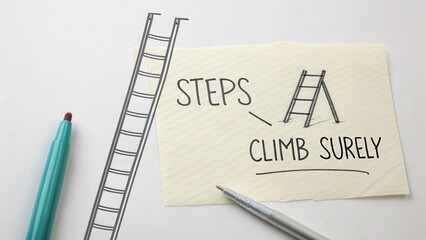 Steps to Success Climb Surely Motivation Ladder Conceptual Design
