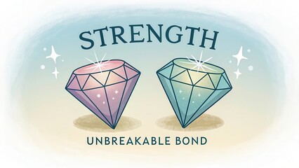 Strength and Unbreakable Bond Symbolized by Colorful Diamonds