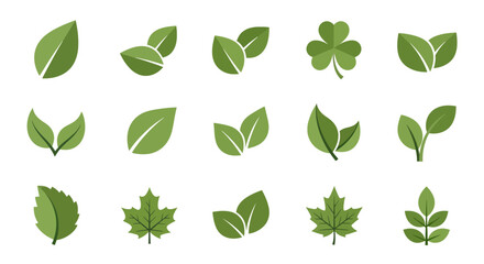 Green Leaf Icon Set3