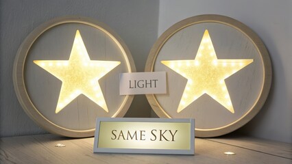 Vintage Decorative Lights with Star Shape and Inspirational Signage