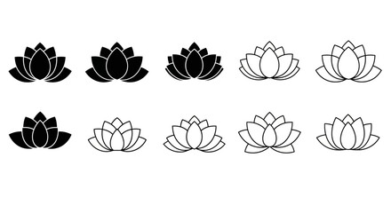 Lotus Flower Icon Set