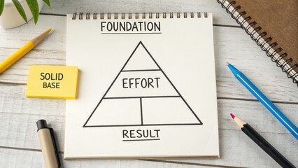 Visual Representation of Success Triangle: Foundation, Effort, Result
