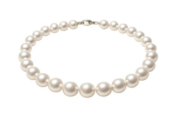 Obraz premium Pearl necklace with classic white beads and clasp
