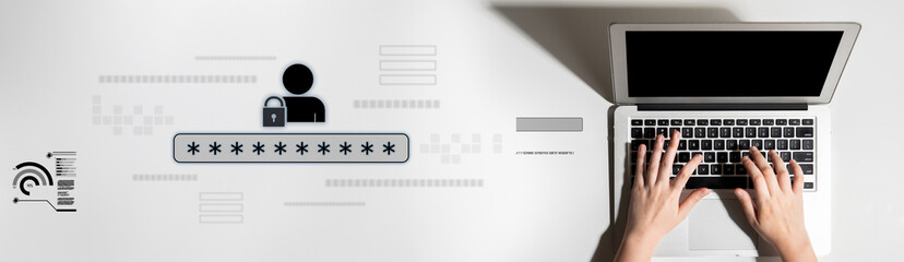 Fototapeta premium User authentication and password protection concept showing secure login, privacy safeguard, data protection, access control, and digital identity verification Latch
