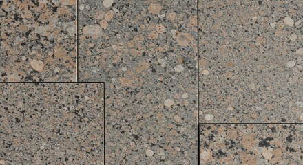The speckled granite tiles with varied sizes create an interesting pattern for floors or walls, offe durability and visual appeal.