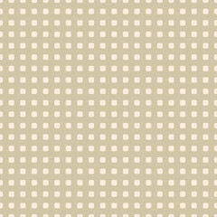 Minimal seamless pattern with cream rounded squares in a grid layout over a beige background. Perfect for subtle textures, backgrounds, and clean packaging designs.