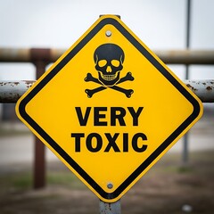 Warning Sign - Very Toxic Hazard with Skull and Crossbones.