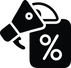 Advertising sales and percentage discounts icon