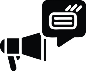 Loudspeaker promoting television news icon