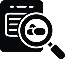 Medication tablet examination icon