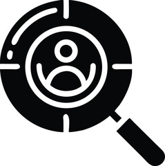 Magnifying glass inspecting a user icon