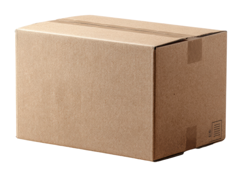 Warehouse actions for cardboard box delivery and environmental view isolated on transparent background