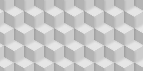 Structure white block box cube seamless pattern grid vintage surface triangle web monochrome square texture white overlap cubic background.	
