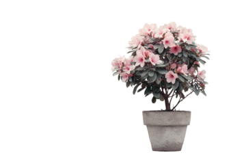 Pink flowers in a grey pot