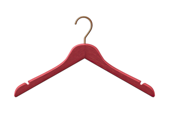 Red wooden hanger,  metal hook