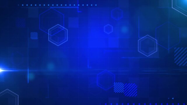 Abstract background video overlay template basic geometry shape and dynamic light flare animation with radiant glow and lens blur effects in gradient background for futuristic motion graphics concept