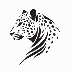 Wild Leopard Head Mascot Logo Vector Design on white background
