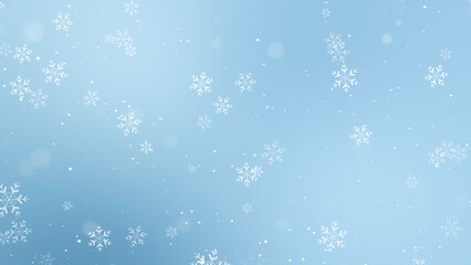 new year snowflakes and bokeh lights on blue background with shiny glitter stars,year and christmas holiday celebration social media design element	