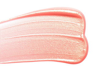 Closeup of a Pink Lip Gloss Swatch with Shimmer.