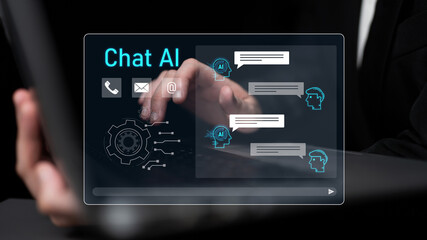 AI chatbot interface facilitates communication, chatbot, and AI interaction for automated user support and information exchange Latch