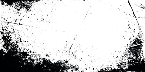Abstract black and white grunge texture background with a distressed, scratched, and splattered appearance.