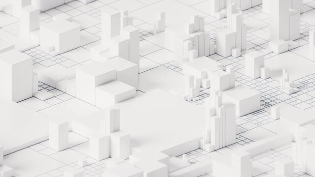 White cube circuit board, 3d rendering 4k