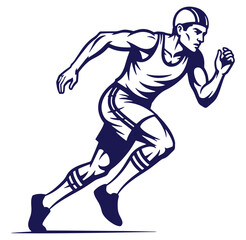 Fototapeta premium Dynamic illustration of a sprinter in full stride executing a powerful running pose