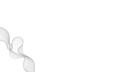 Abstract White Background with Flowing Gray Wavy Lines and Smoke Effect