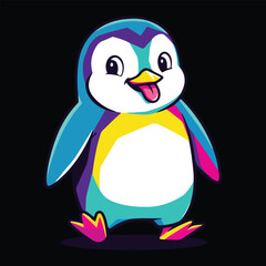 Vibrant Pop Art Penguin Character