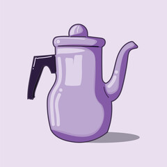  Hand-drawn purple coffee pot