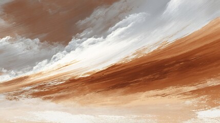 Painted Sky Abstract: Earthen Hues and Cloudy Grays Create a Striking Visual Texture with Brushstrokes