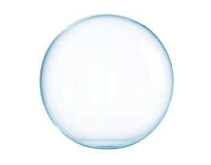 Delicate Soap Bubble Floating in Air Reflecting Light and Colors.