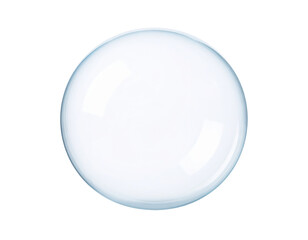 Delicate Soap Bubble Floating in MidAir on White Background.