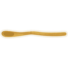 Traditional Wooden Spoon with Natural Grain Texture and Light Brown Finish Isolated on a White Background