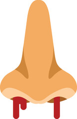 Human nose bleeding showing epistaxis symptom in flat design on white background