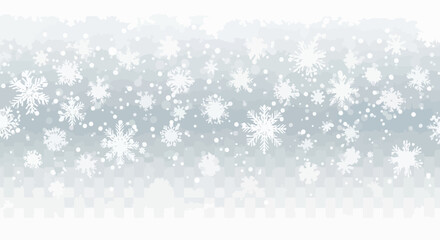 Falling Snowflakes Overlay Winter Season Graphic Element for Festive Designs