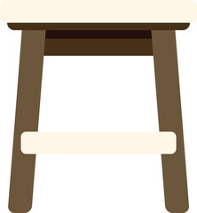 Fototapeta premium Simple bar stool presenting minimalist design, made of wood and featuring backrest and footrest, isolated on white background
